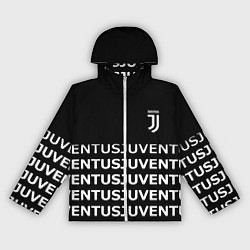 Ветровка с капюшоном женская Juventus pattern fc club steel, цвет: 3D-белый