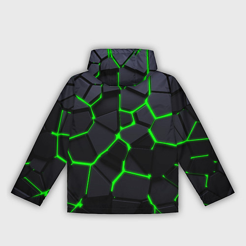 Женская ветровка Зеленые плиты киберпанк / 3D-Белый – фото 2