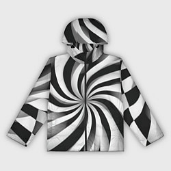 Ветровка с капюшоном женская Оптическое путешествие, цвет: 3D-черный