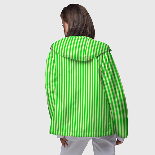 Женская ветровка Полосатый салатовый / 3D-Черный – фото 4