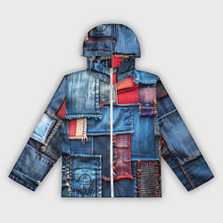 Ветровка с капюшоном женская Джинсовая форма электрика, цвет: 3D-белый