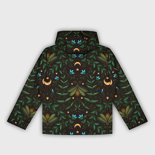 Женская ветровка Ночь, луна и мотыльки - паттерн / 3D-Черный – фото 2