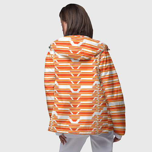 Женская ветровка Жёлтые полосы на белом фоне / 3D-Черный – фото 4