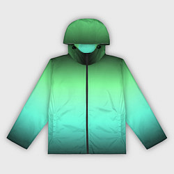 Ветровка с капюшоном женская Градиент изумрудно-чёрный, цвет: 3D-черный