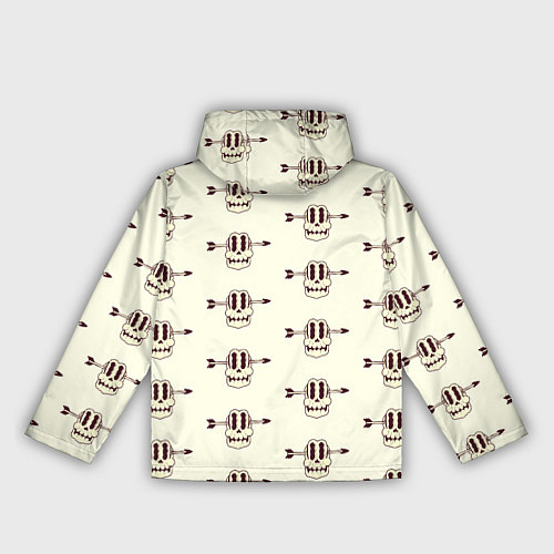 Женская ветровка Узор из пробитого стрелой черепа / 3D-Черный – фото 2