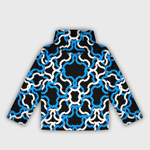 Женская ветровка Сине-белые полосы на чёрном фоне / 3D-Белый – фото 2