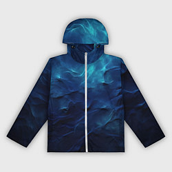 Ветровка с капюшоном женская Абстрактные волны глубины, цвет: 3D-белый