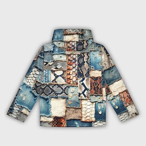 Женская ветровка Змеиная кожа - пэчворк / 3D-Белый – фото 2