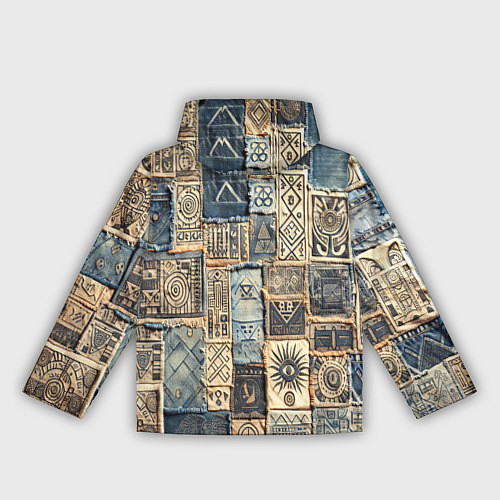 Женская ветровка Татуировки племени майя пэчворк / 3D-Белый – фото 2