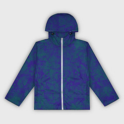 Ветровка с капюшоном женская Камуфляж синий с зелеными пятнами, цвет: 3D-белый