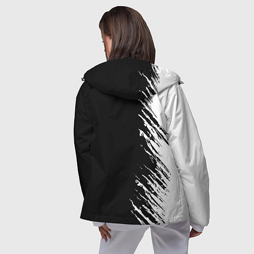 Женская ветровка Самурай штрихи - киберпанк 2077 / 3D-Черный – фото 4