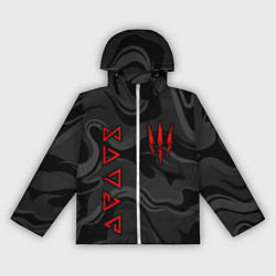 Ветровка с капюшоном женская Ведьмак - Серые волны, цвет: 3D-белый