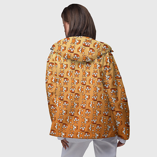 Женская ветровка Паттерн из милых лисят / 3D-Черный – фото 4