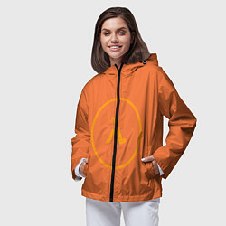 Ветровка с капюшоном женская Half-Life оранжевый, цвет: 3D-черный — фото 2