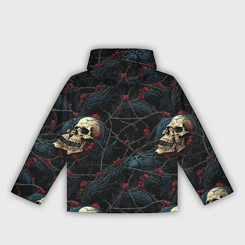 Женская ветровка Черепа в кустах с шипами / 3D-Белый – фото 2