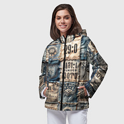 Ветровка с капюшоном женская Пэчворк Tokyo and US, цвет: 3D-черный — фото 2