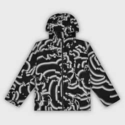 Ветровка с капюшоном женская Абстрактные объемные рельефы, цвет: 3D-черный