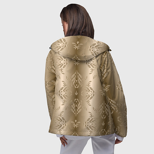 Женская ветровка Коричневый градиент с узором / 3D-Черный – фото 4