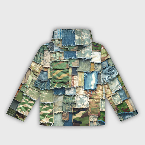 Женская ветровка Джинсы с камуфляжем пэчворк / 3D-Белый – фото 2