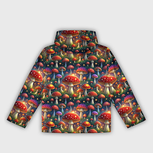 Женская ветровка Красные мухоморы в лесу паттерн / 3D-Белый – фото 2
