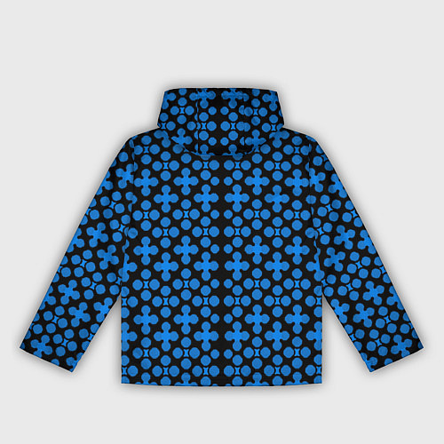 Женская ветровка Синие четырёхлистники на чёрном фоне / 3D-Черный – фото 2