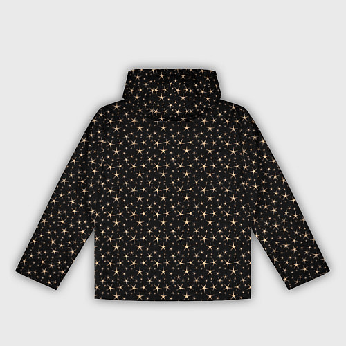 Женская ветровка Чёрный с золотыми звёздочками паттерны / 3D-Черный – фото 2