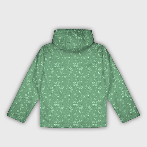 Женская ветровка Яркий зеленый однотонный цветочный узор / 3D-Белый – фото 2