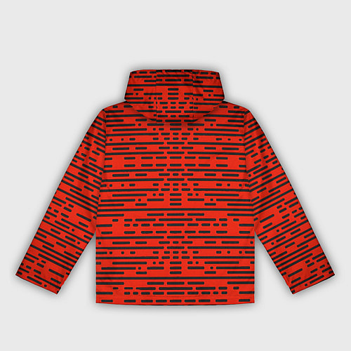 Женская ветровка Чёрные полосы на красном фоне / 3D-Белый – фото 2