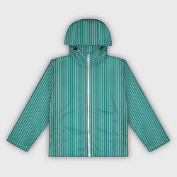 Женская ветровка Благородный бирюзовый в белую тонкую полоску