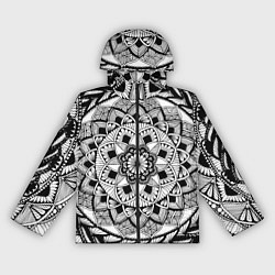 Ветровка с капюшоном женская Мандала зенарт чёрно-белая, цвет: 3D-черный