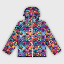 Ветровка с капюшоном женская Furry color anime faces, цвет: 3D-белый