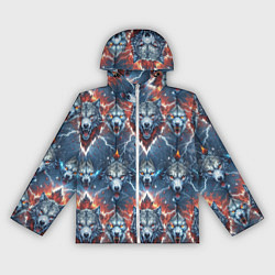 Ветровка с капюшоном женская Волчки эпичный паттерн, цвет: 3D-белый