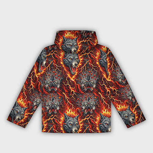 Женская ветровка Волки эпичный паттерн / 3D-Черный – фото 2