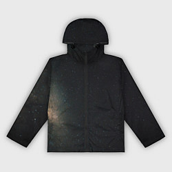 Ветровка с капюшоном женская Звездный космос темно-синий, цвет: 3D-черный