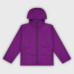 Ветровка с капюшоном женская Ярко-фиолетовый однотонный с рисуноком, цвет: 3D-черный