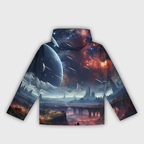Женская ветровка Фантастическая планета внутри космоса / 3D-Белый – фото 2