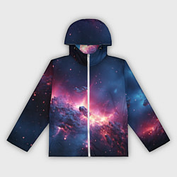 Ветровка с капюшоном женская Взрыв в космосе, цвет: 3D-белый