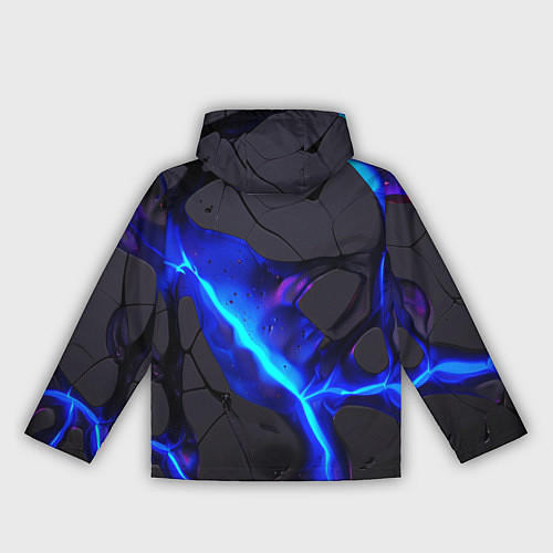 Женская ветровка Темный синий неон из разлома плит / 3D-Черный – фото 2