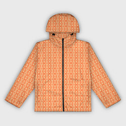 Ветровка с капюшоном женская Светлый оранжевый узорчатый, цвет: 3D-черный