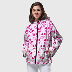 Ветровка с капюшоном женская Marshmello pink colors, цвет: 3D-черный — фото 2
