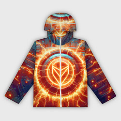 Ветровка с капюшоном женская Наэлектризованная кибер поверхность - нейросеть, цвет: 3D-белый