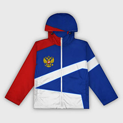 Ветровка с капюшоном женская Россия спортивная коллекция геометрия, цвет: 3D-белый