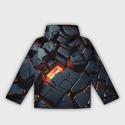 Женская ветровка Черные камни с разломами / 3D-Белый – фото 2