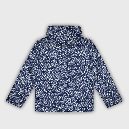 Женская ветровка Сине-белый паттерн узорчатый / 3D-Белый – фото 2