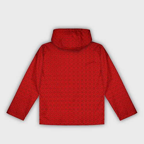 Женская ветровка Узор в стиле ар-деко красного цвета / 3D-Черный – фото 2