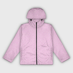 Ветровка с капюшоном женская Светлый розовый паттерн треугольнички, цвет: 3D-черный
