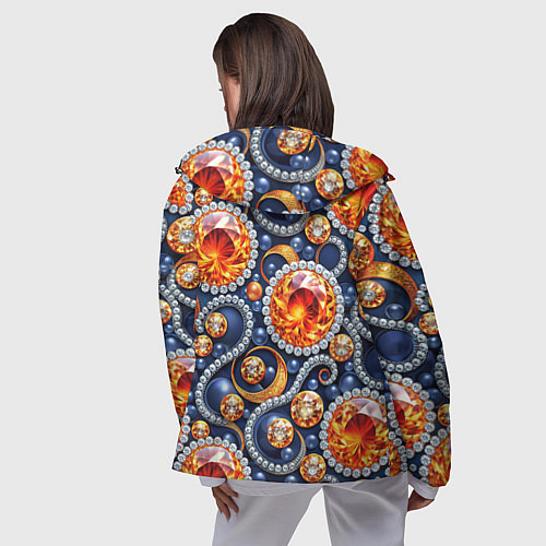 Женская ветровка Ювелирные украшение с золотом и бриллиантом паттер / 3D-Черный – фото 4