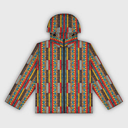 Ветровка с капюшоном женская Африканские полоски, цвет: 3D-черный
