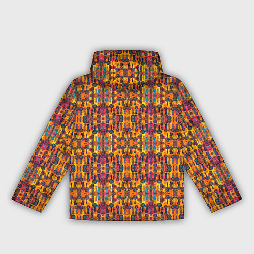 Женская ветровка Розово-оранжевый африканский узор / 3D-Черный – фото 2