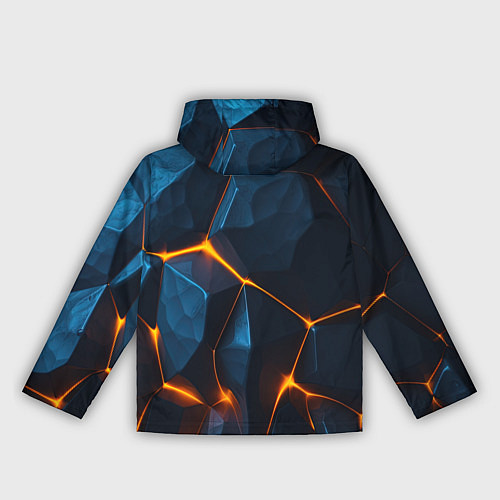 Женская ветровка Разлом плит с оранжевым свечением / 3D-Белый – фото 2